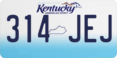 KY license plate 314JEJ