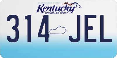 KY license plate 314JEL