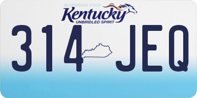 KY license plate 314JEQ