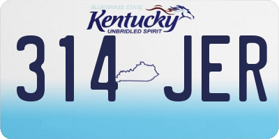 KY license plate 314JER