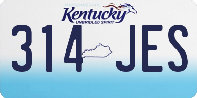 KY license plate 314JES