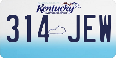 KY license plate 314JEW