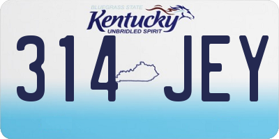 KY license plate 314JEY
