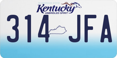 KY license plate 314JFA