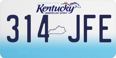KY license plate 314JFE