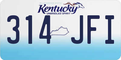 KY license plate 314JFI