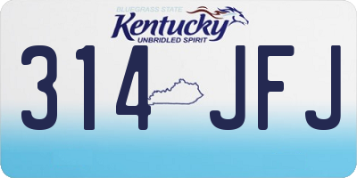 KY license plate 314JFJ