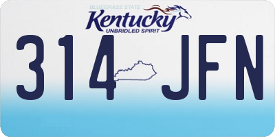 KY license plate 314JFN