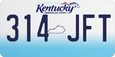 KY license plate 314JFT
