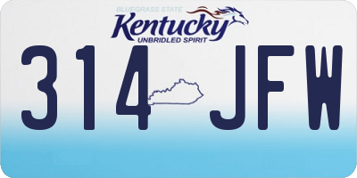 KY license plate 314JFW