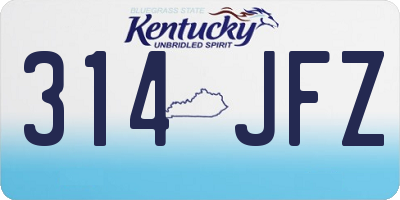 KY license plate 314JFZ