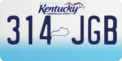 KY license plate 314JGB
