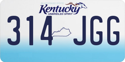 KY license plate 314JGG