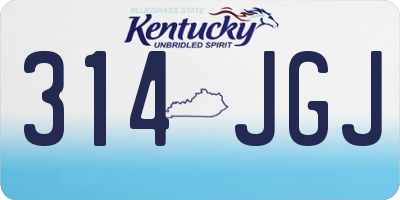 KY license plate 314JGJ