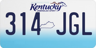 KY license plate 314JGL