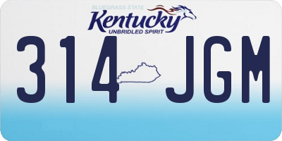 KY license plate 314JGM