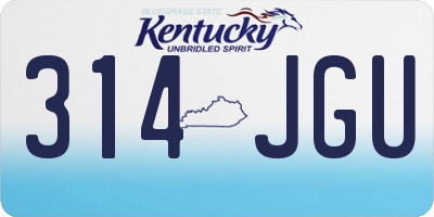 KY license plate 314JGU