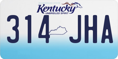 KY license plate 314JHA
