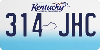KY license plate 314JHC