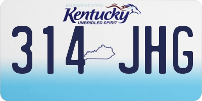 KY license plate 314JHG