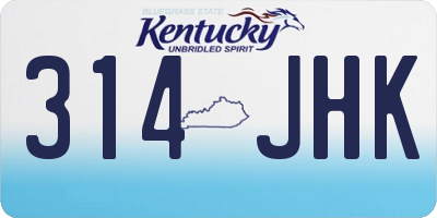KY license plate 314JHK