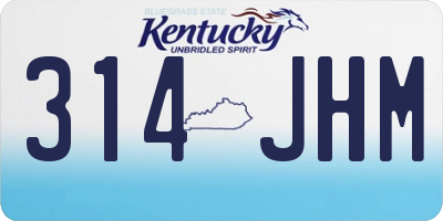 KY license plate 314JHM