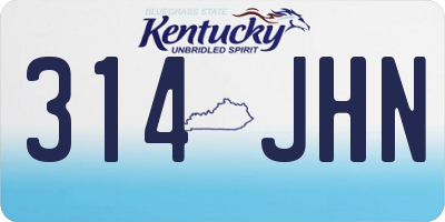 KY license plate 314JHN
