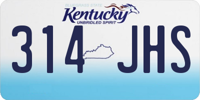 KY license plate 314JHS