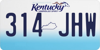 KY license plate 314JHW