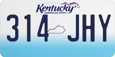 KY license plate 314JHY