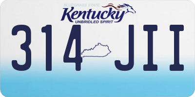 KY license plate 314JII