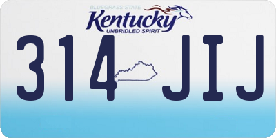 KY license plate 314JIJ