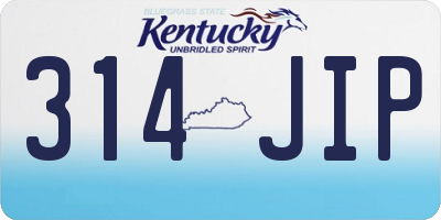 KY license plate 314JIP