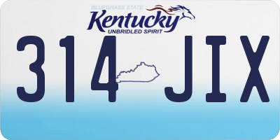 KY license plate 314JIX