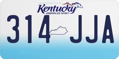 KY license plate 314JJA