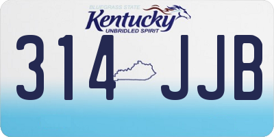 KY license plate 314JJB