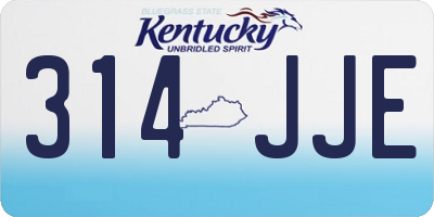 KY license plate 314JJE