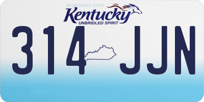 KY license plate 314JJN