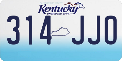 KY license plate 314JJO