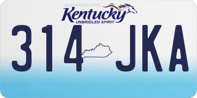 KY license plate 314JKA