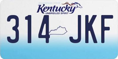 KY license plate 314JKF