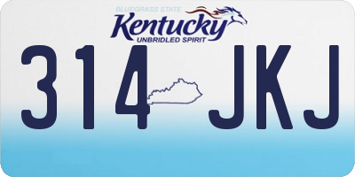 KY license plate 314JKJ