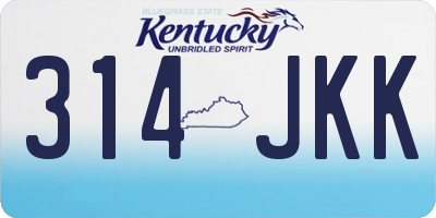 KY license plate 314JKK