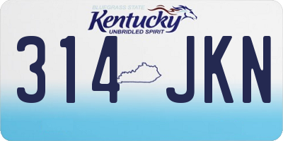 KY license plate 314JKN