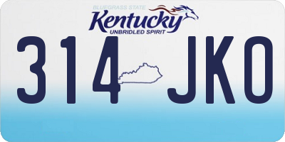KY license plate 314JKO