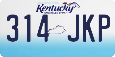 KY license plate 314JKP