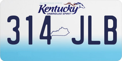 KY license plate 314JLB