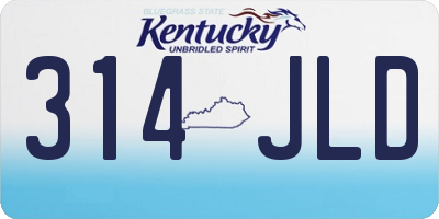 KY license plate 314JLD