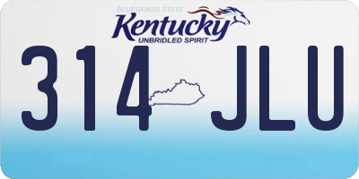 KY license plate 314JLU