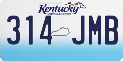 KY license plate 314JMB